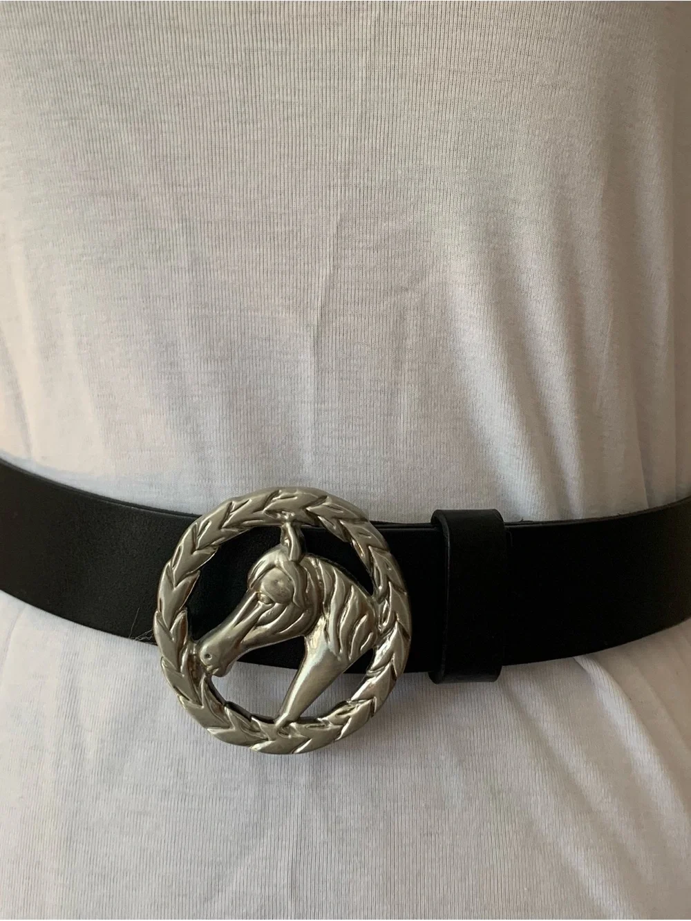 PATRICIA NASH Morley Genuine leather western horse head ladies belt VVGUC+